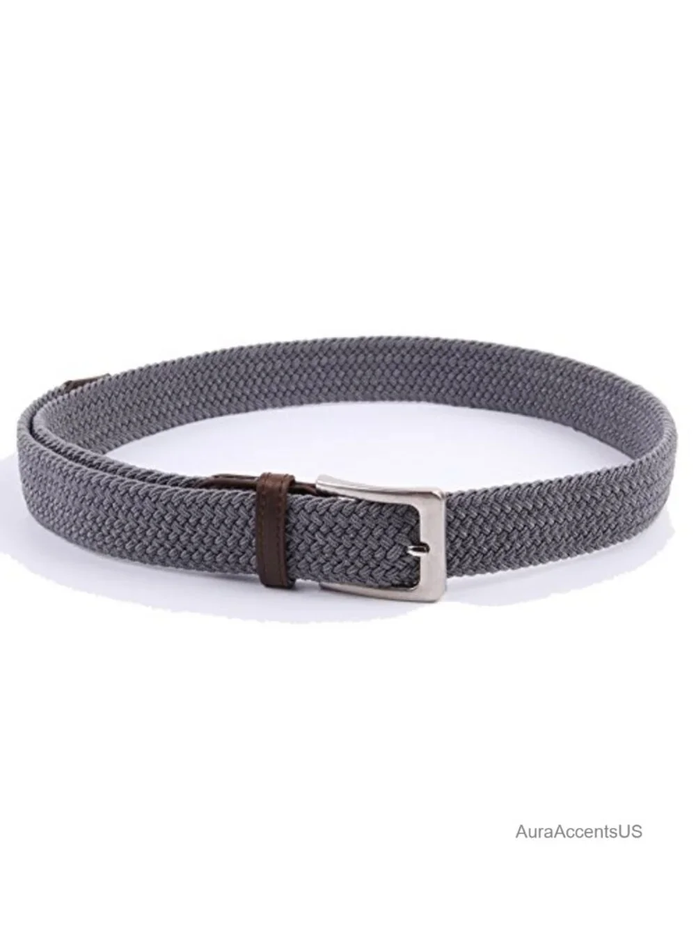 Canvas Elastic Stretch Braided Belt Metal Buckle